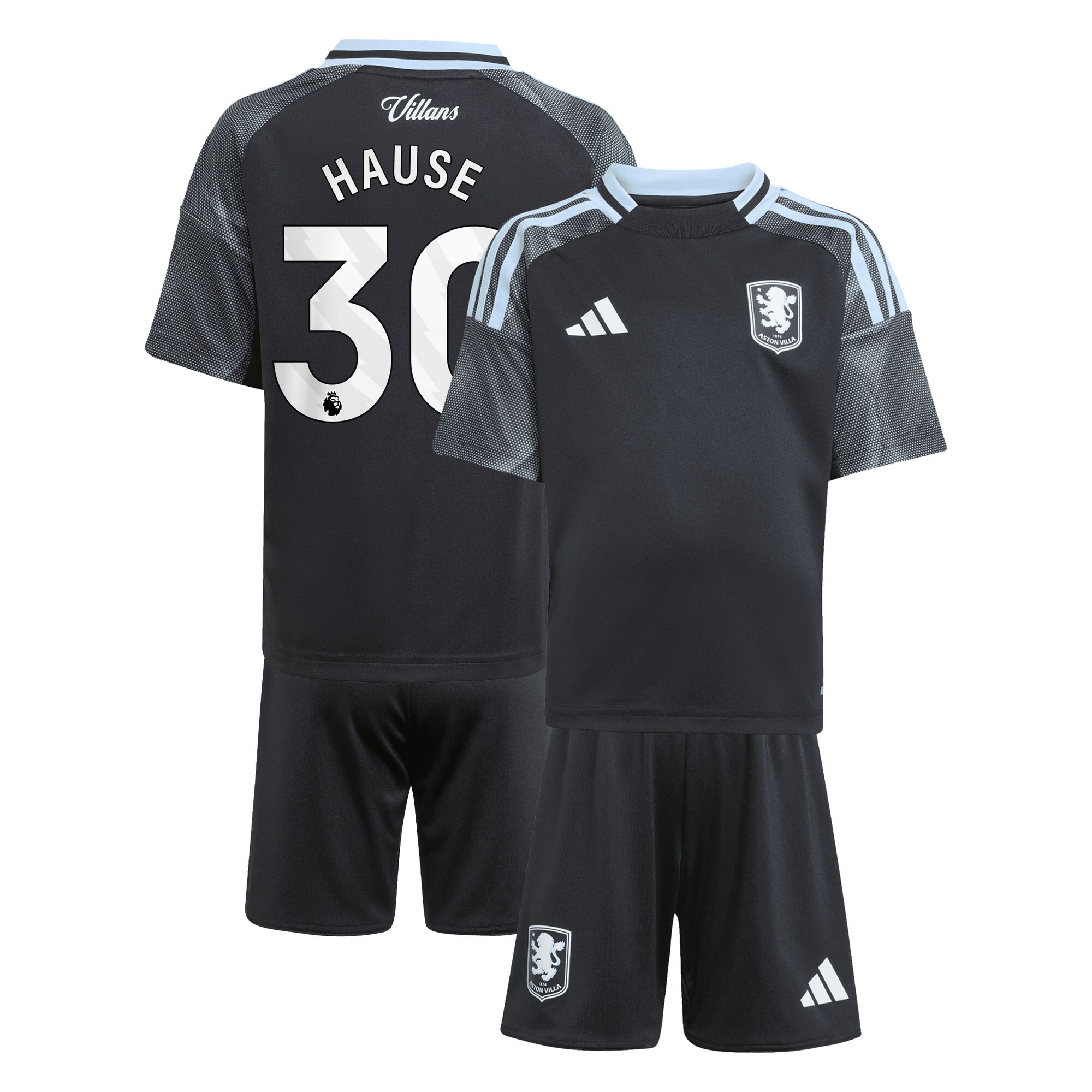 aston villa adidas away mini kit 2025-26 with hause 30 printing Collection | Authentic Aston Villa Shirts