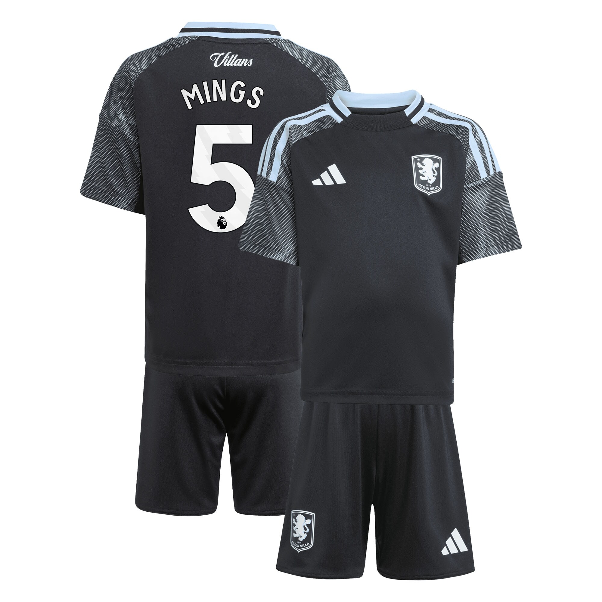 aston villa adidas away mini kit 2025-26 with mings 5 printing Collection | Authentic Aston Villa Shirts