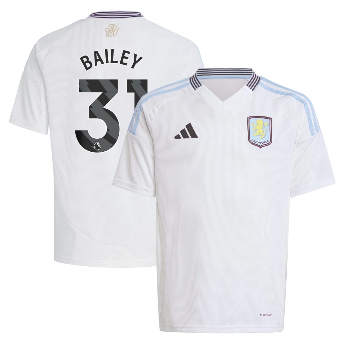 aston villa adidas away shirt 2024-25 – kids with bailey 31 printing Collection | Authentic Aston Villa Shirts