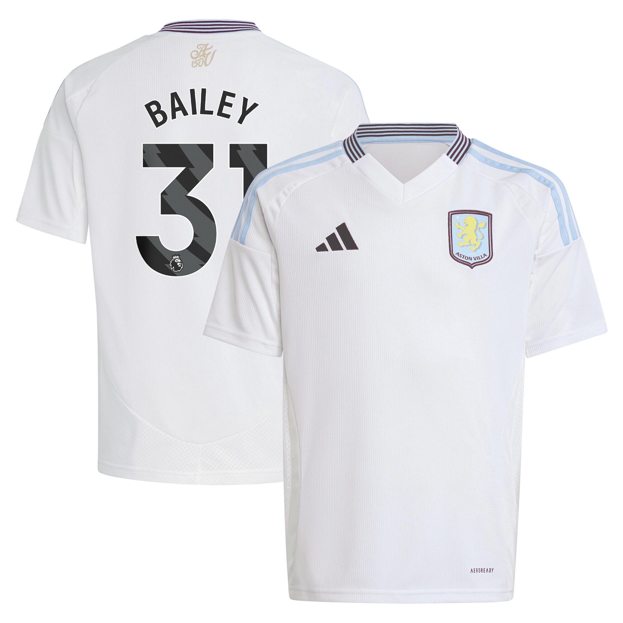 aston villa adidas away shirt 2024-25 – kids with bailey 31 printing Collection | Authentic Aston Villa Shirts