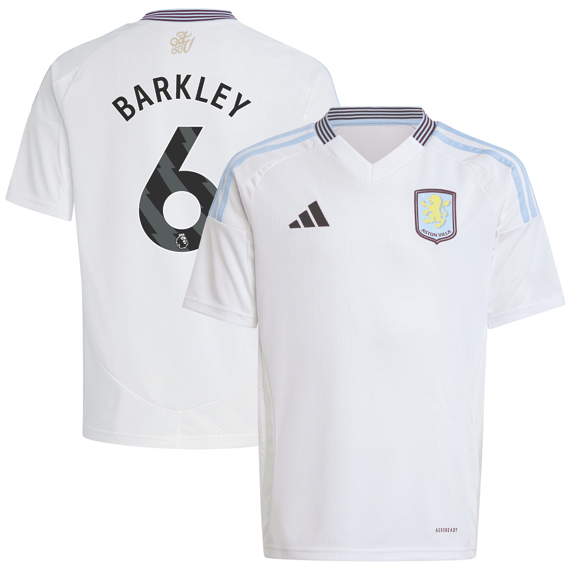 aston villa adidas away shirt 2024-25 – kids with barkley 6 printing Collection | Authentic Aston Villa Shirts