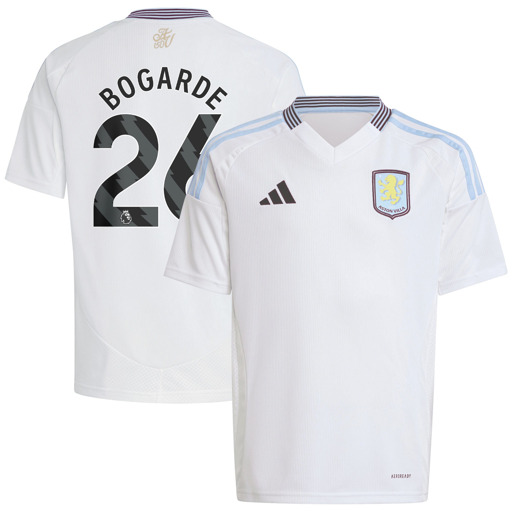 aston villa adidas away shirt 2024-25 – kids with bogarde 26 printing Collection | Authentic Aston Villa Shirts
