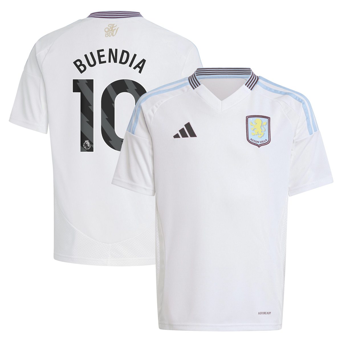 aston villa adidas away shirt 2024-25 – kids with buendia 10 printing Collection | Authentic Aston Villa Shirts