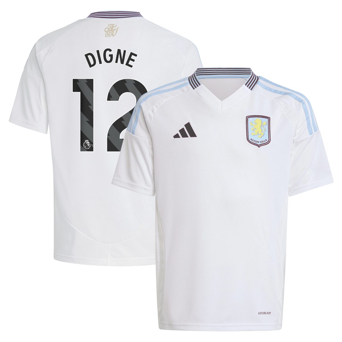 aston villa adidas away shirt 2024-25 – kids with digne 12 printing Collection | Authentic Aston Villa Shirts