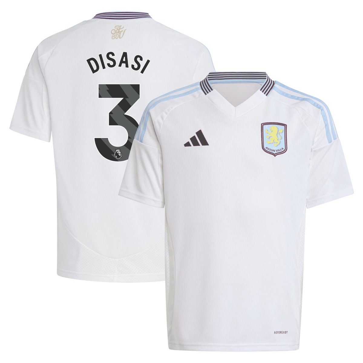 aston villa adidas away shirt 2024-25 – kids with disasi 3 printing Collection | Authentic Aston Villa Shirts