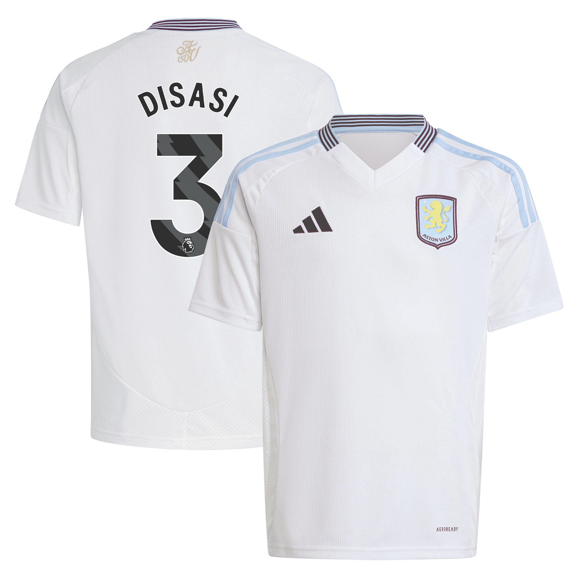 aston villa adidas away shirt 2024-25 – kids with disasi 3 printing Collection | Authentic Aston Villa Shirts