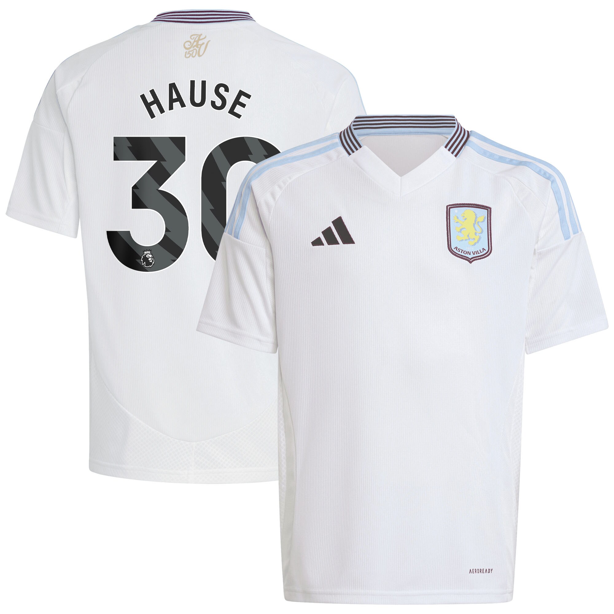 aston villa adidas away shirt 2024-25 – kids with hause 30 printing Collection | Authentic Aston Villa Shirts