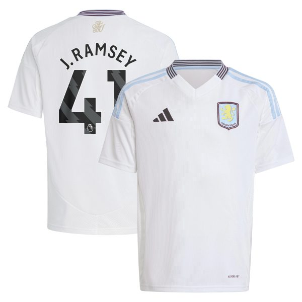 aston villa adidas away shirt 2024-25 – kids with j. ramsey 41 printing Collection | Authentic Aston Villa Shirts