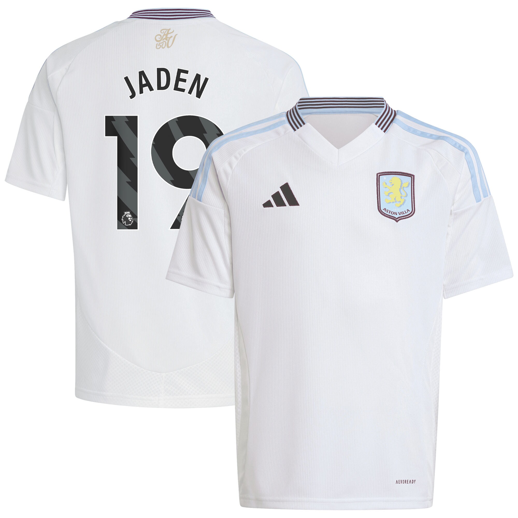 aston villa adidas away shirt 2024-25 – kids with jaden 19 printing Collection | Authentic Aston Villa Shirts