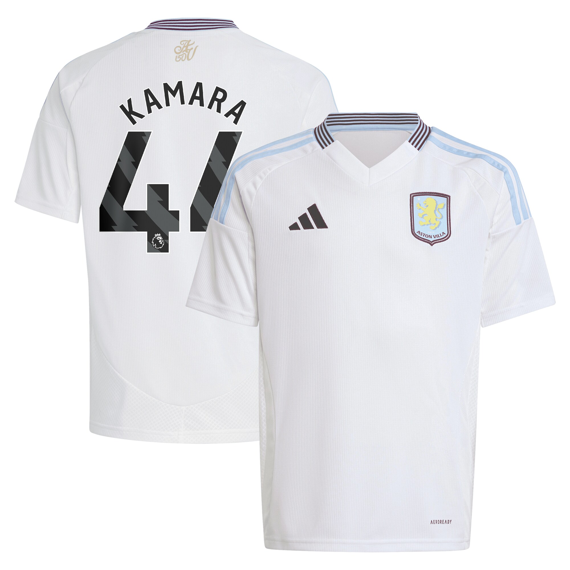 aston villa adidas away shirt 2024-25 – kids with kamara 44 printing Collection | Authentic Aston Villa Shirts