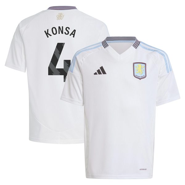 aston villa adidas away shirt 2024-25 – kids with konsa 4 printing Collection | Authentic Aston Villa Shirts