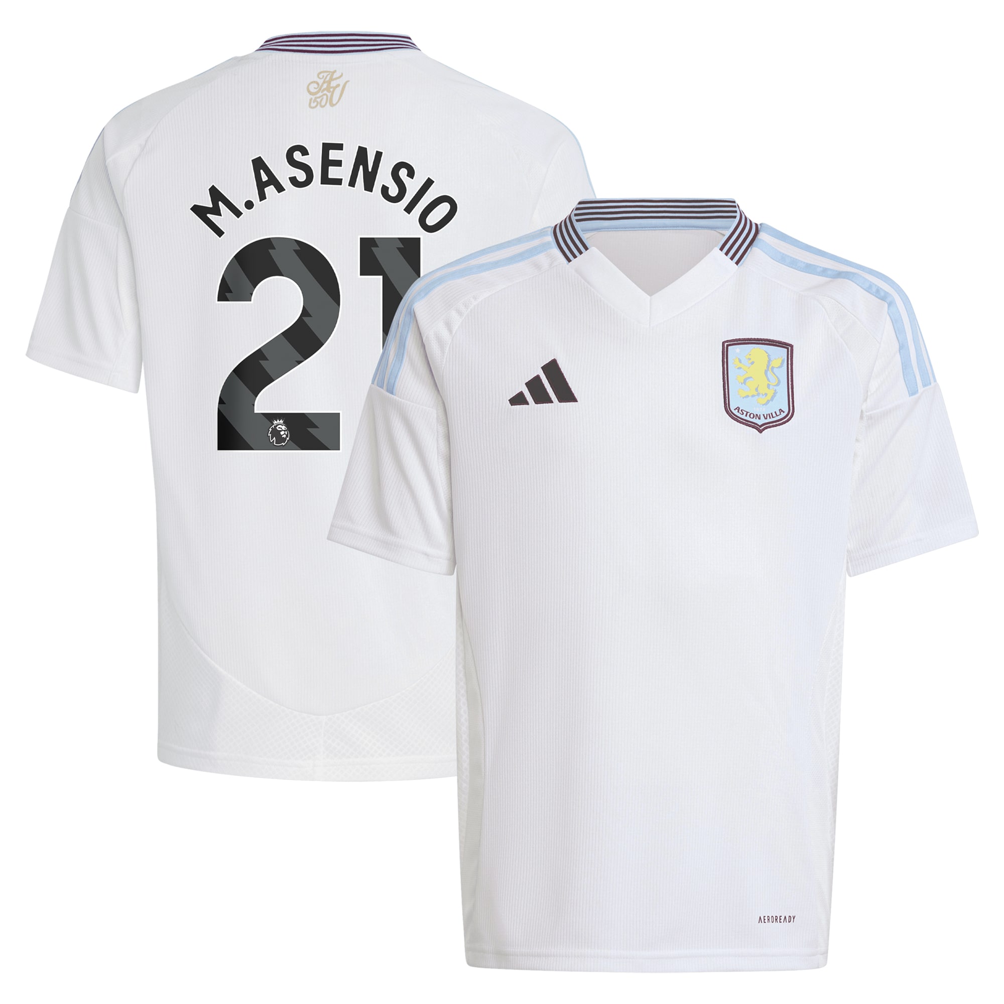 aston villa adidas away shirt 2024-25 – kids with m.asensio 21 printing Collection | Authentic Aston Villa Shirts