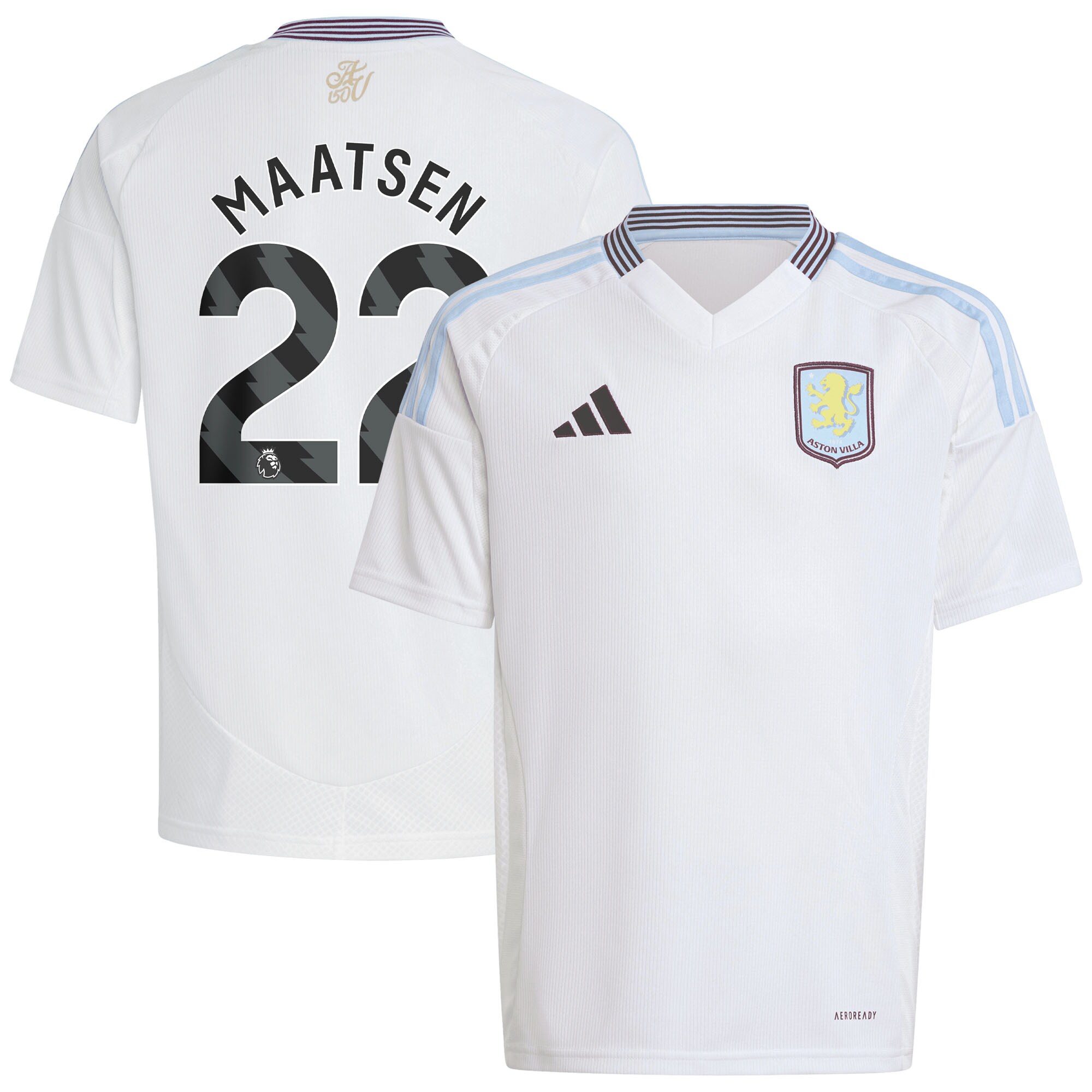 aston villa adidas away shirt 2024-25 – kids with maatsen 22 printing Collection | Authentic Aston Villa Shirts