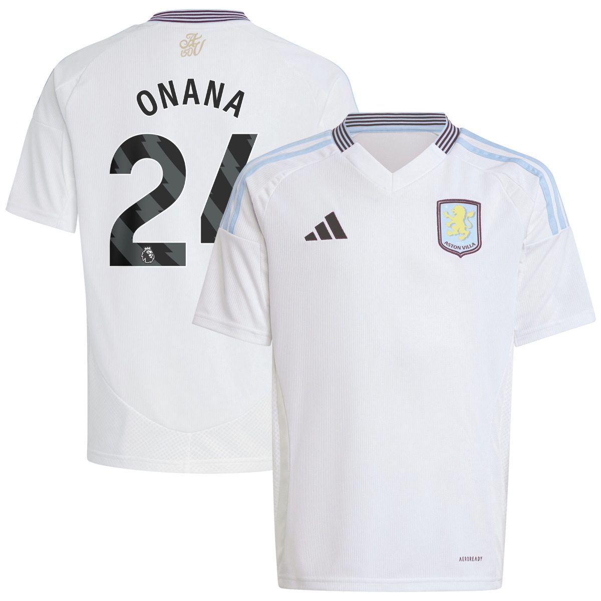 aston villa adidas away shirt 2024-25 – kids with onana 24 printing Collection | Authentic Aston Villa Shirts