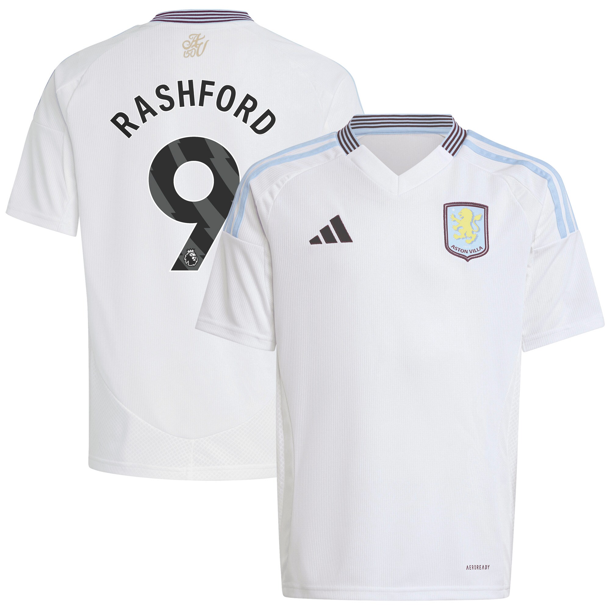 aston villa adidas away shirt 2024-25 – kids with rashford 9 printing Collection | Authentic Aston Villa Shirts