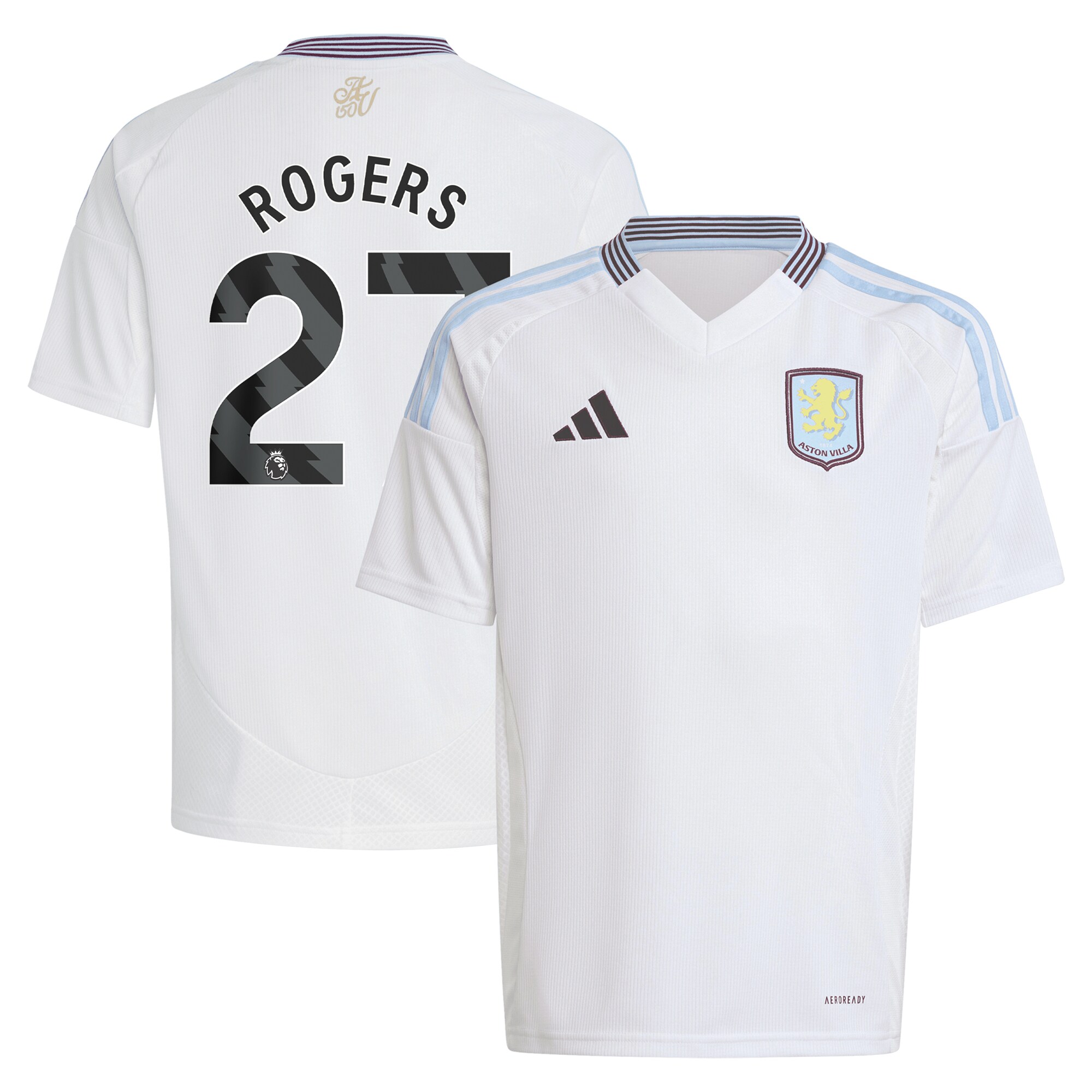 aston villa adidas away shirt 2024-25 – kids with rogers 27 printing Collection | Authentic Aston Villa Shirts