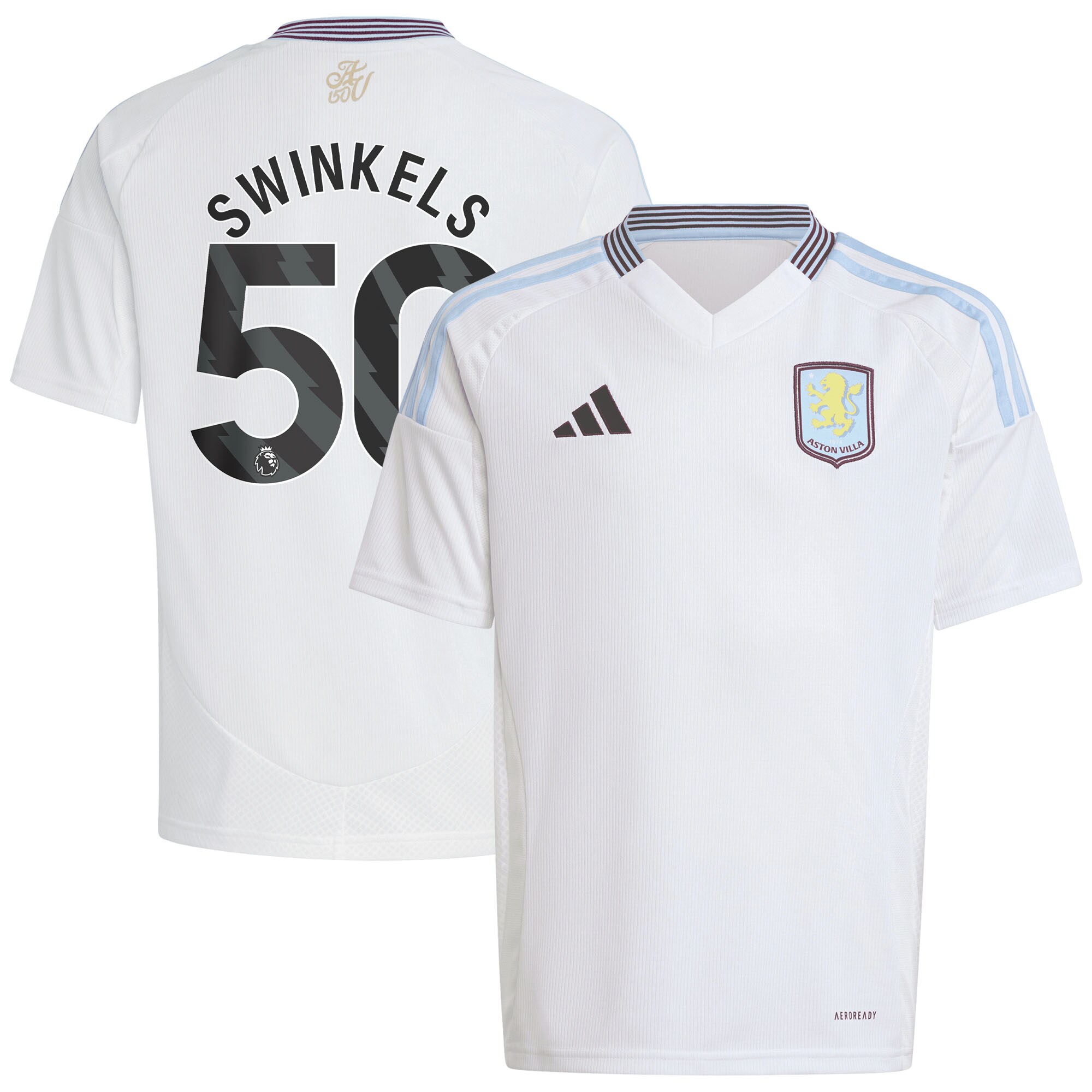 aston villa adidas away shirt 2024-25 – kids with swinkels 50 printing Collection | Authentic Aston Villa Shirts