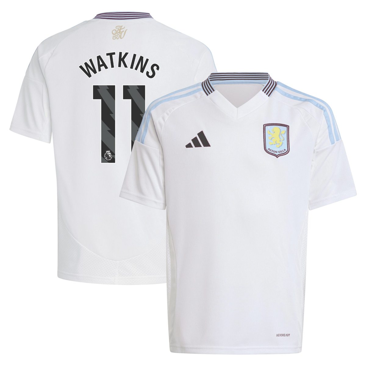 aston villa adidas away shirt 2024-25 – kids with watkins 11 printing Collection | Authentic Aston Villa Shirts