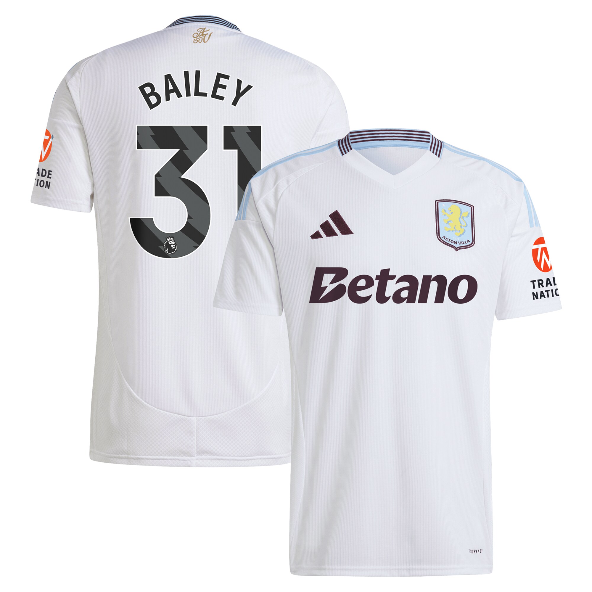 aston villa adidas away shirt 2024-25 with bailey 31 printing Collection | Authentic Aston Villa Shirts