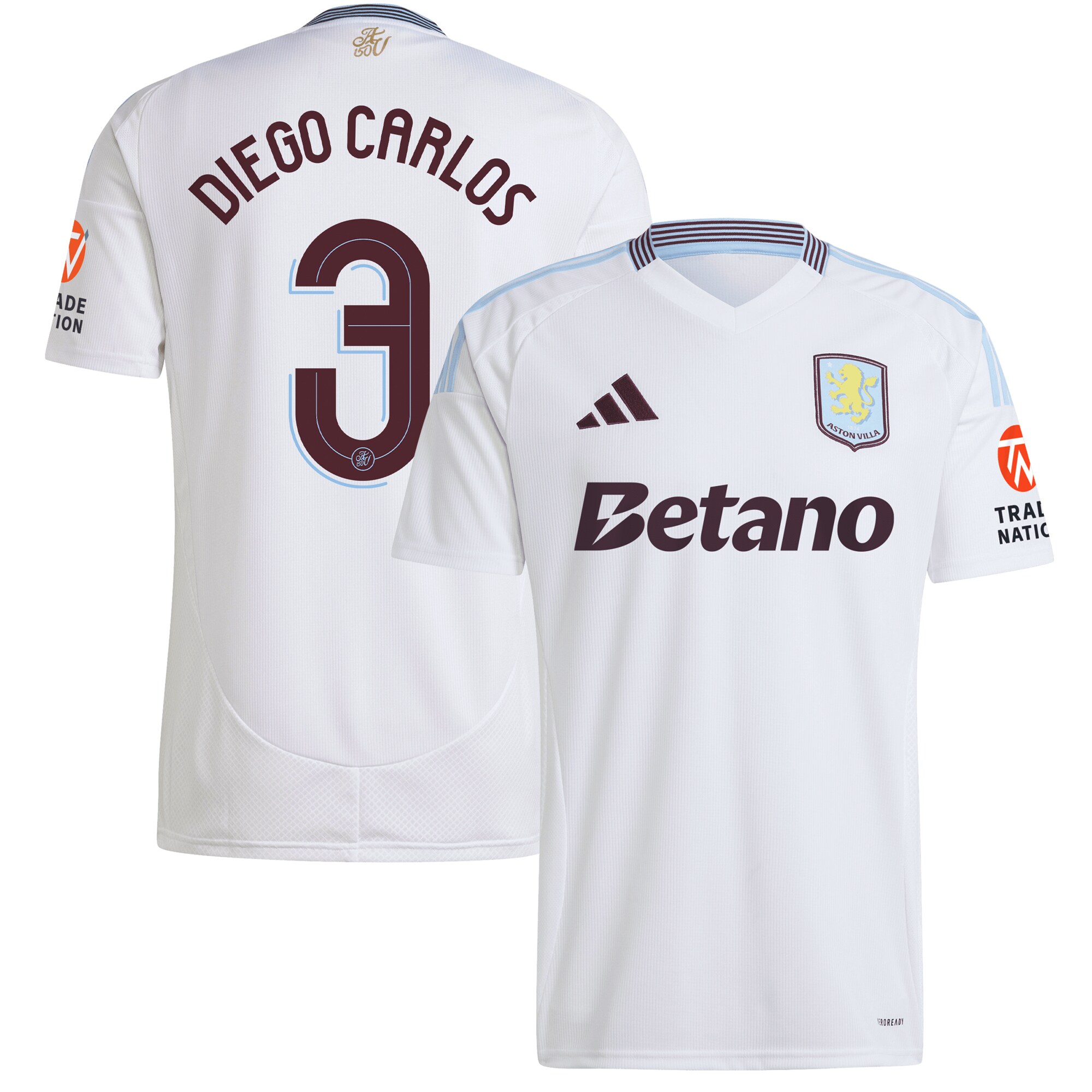 aston villa adidas away shirt 2024-25 with diego carlos 3 cup printing Collection | Authentic Aston Villa Shirts