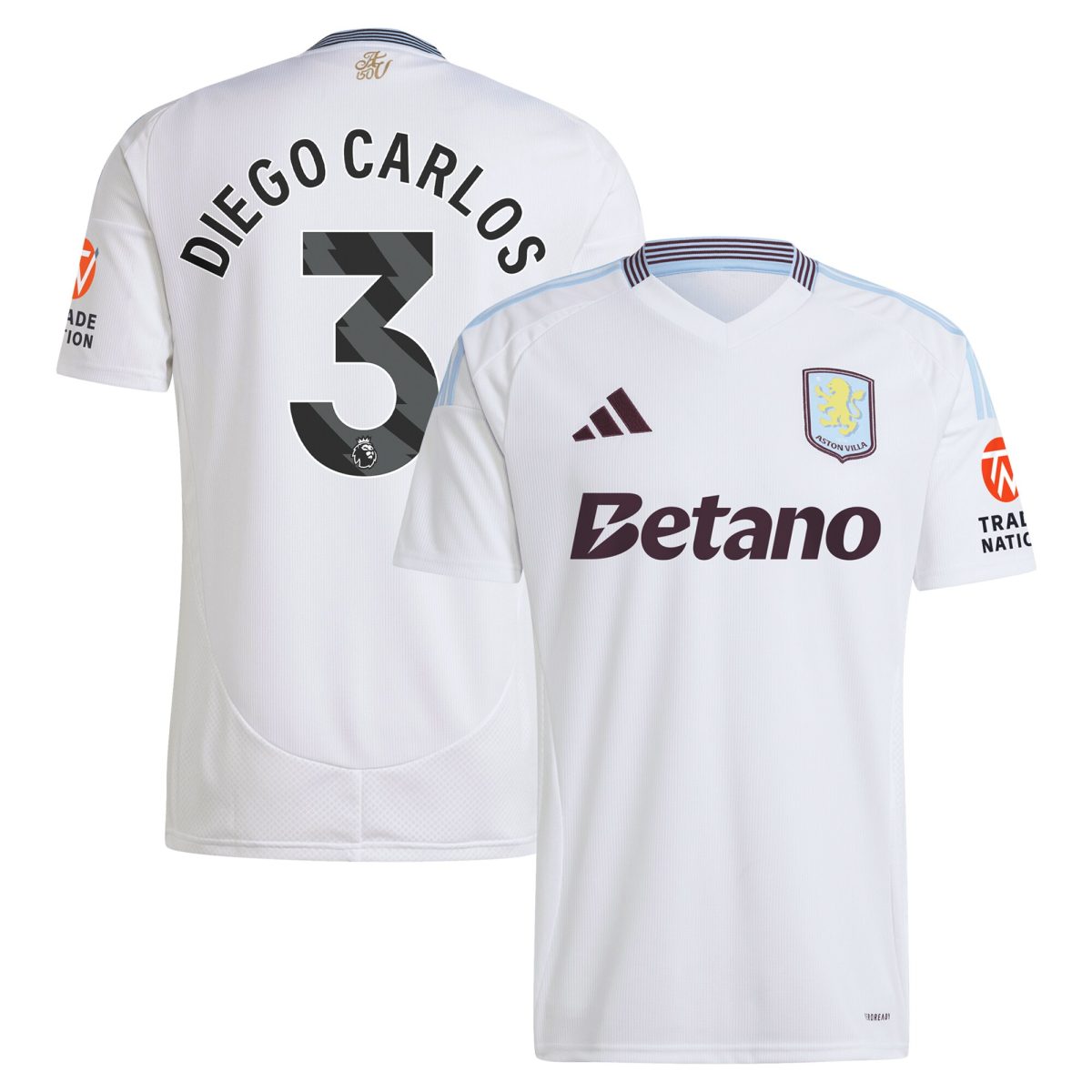 aston villa adidas away shirt 2024-25 with diego carlos 3 printing Collection | Authentic Aston Villa Shirts