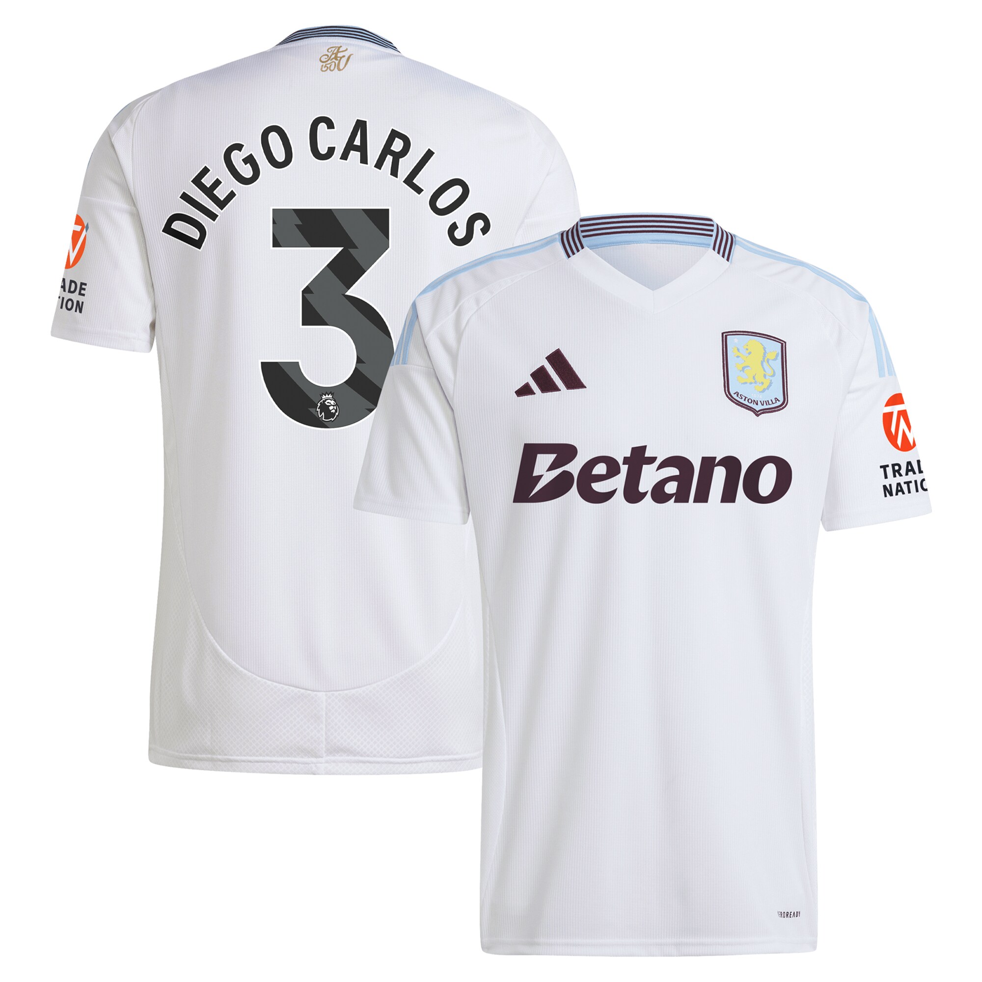 aston villa adidas away shirt 2024-25 with diego carlos 3 printing Collection | Authentic Aston Villa Shirts