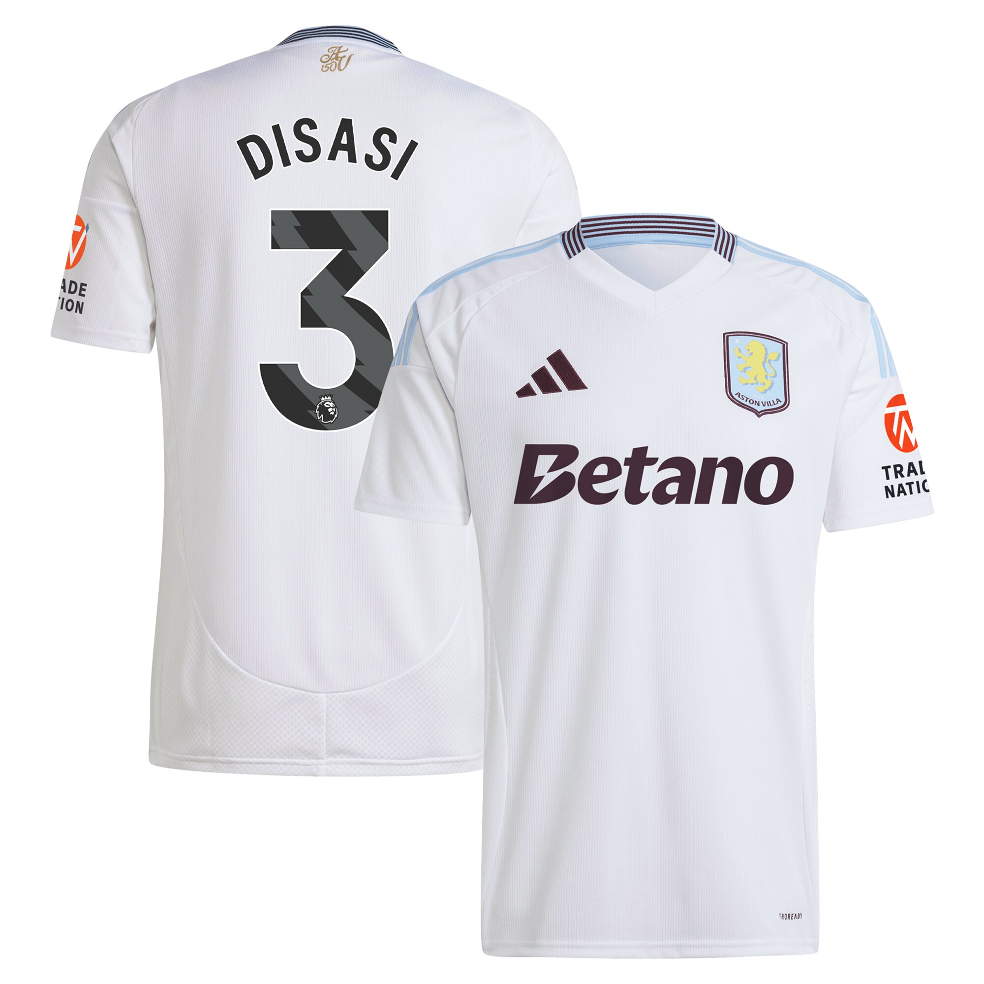 aston villa adidas away shirt 2024-25 with disasi 3 printing Collection | Authentic Aston Villa Shirts