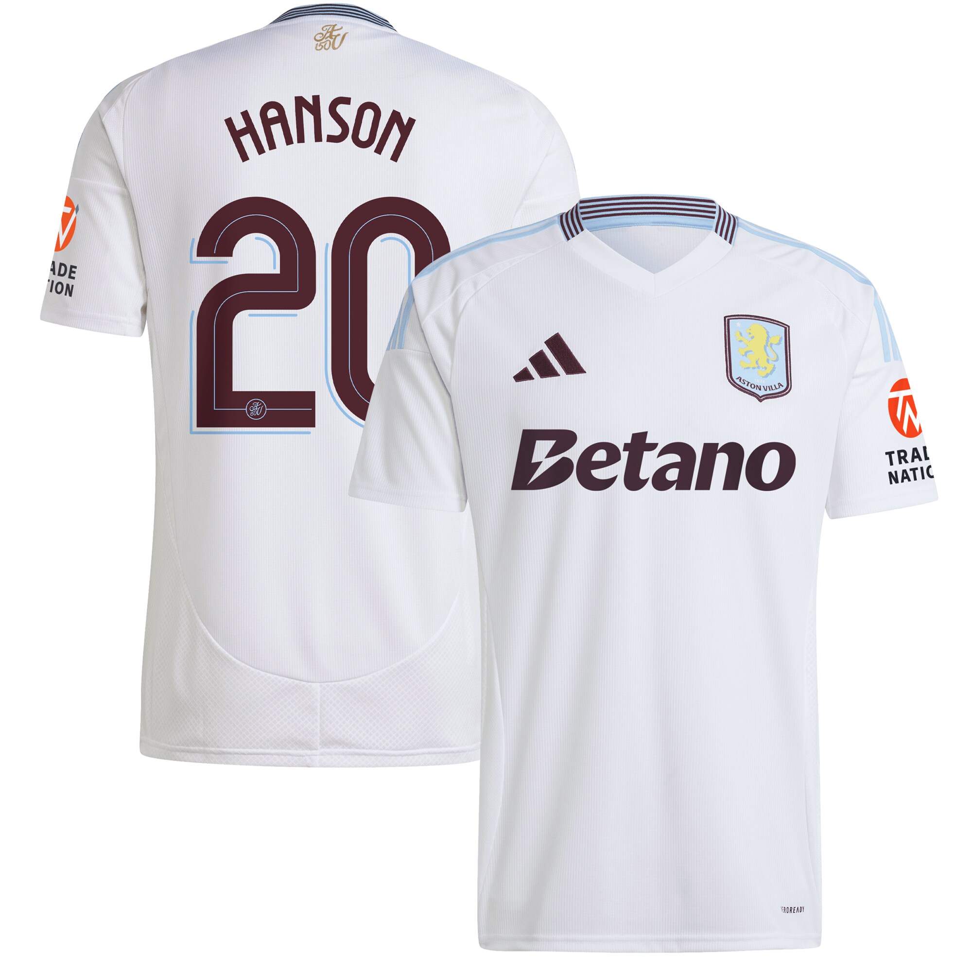 aston villa adidas away shirt 2024-25 with hanson 20 cup printing Collection | Authentic Aston Villa Shirts