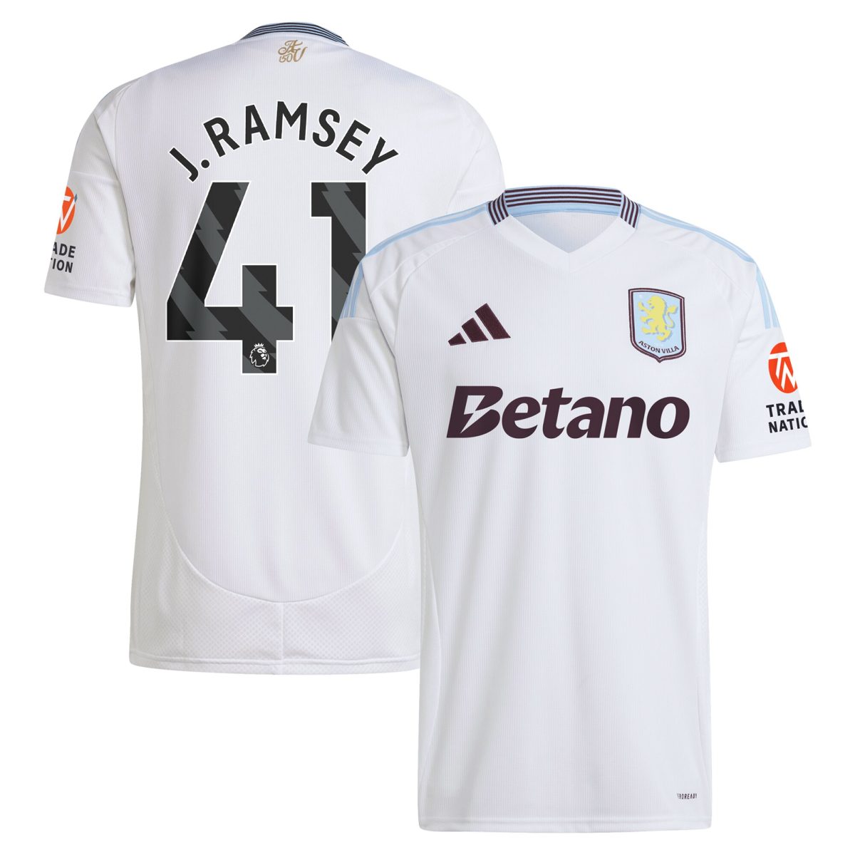 aston villa adidas away shirt 2024-25 with j. ramsey 41 printing Collection | Authentic Aston Villa Shirts