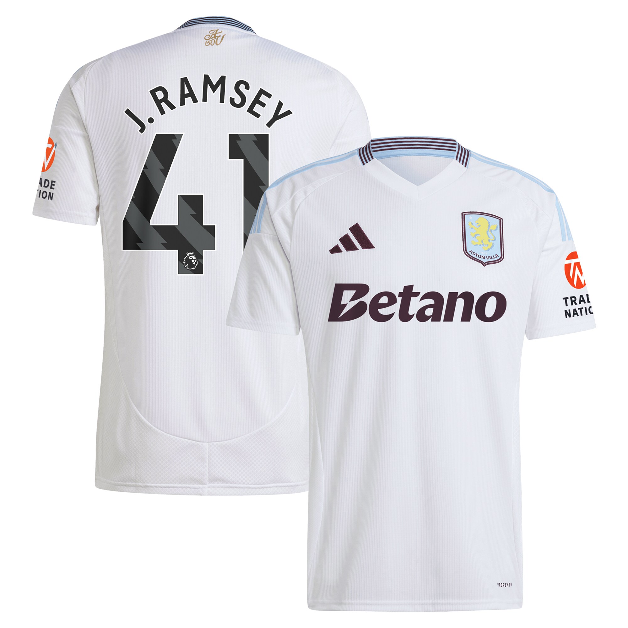 aston villa adidas away shirt 2024-25 with j. ramsey 41 printing Collection | Authentic Aston Villa Shirts