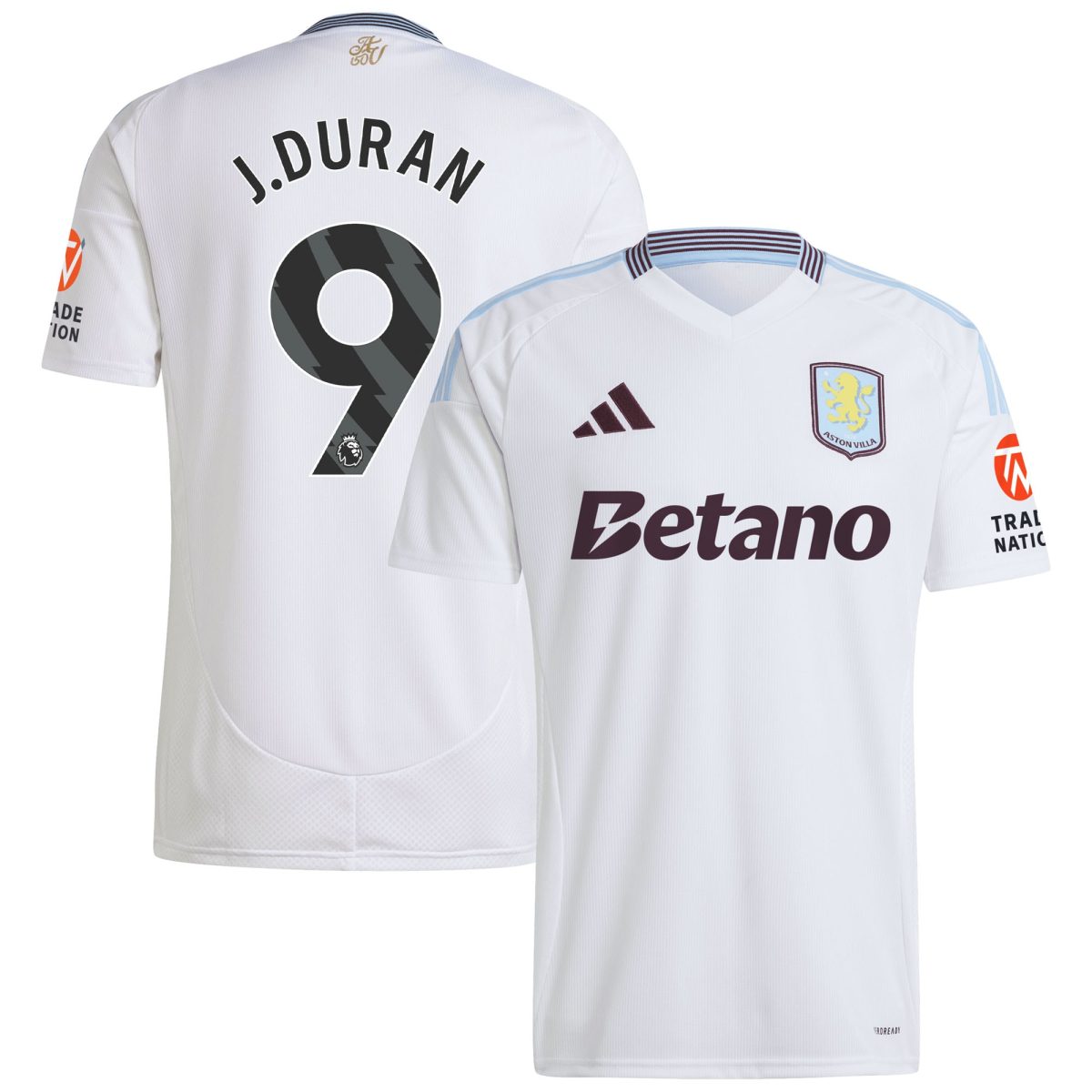 aston villa adidas away shirt 2024-25 with j.duran 9 printing Collection | Authentic Aston Villa Shirts