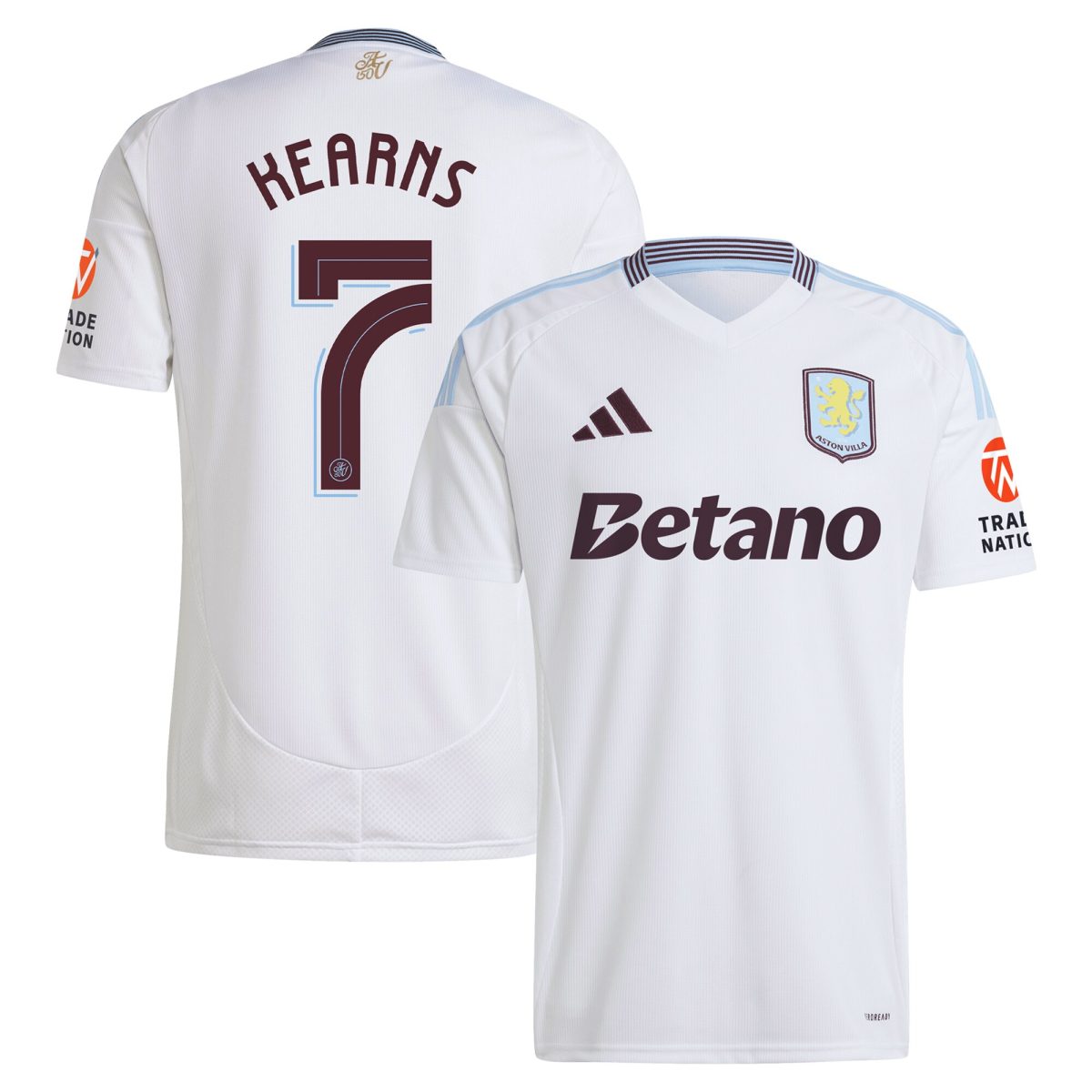 aston villa adidas away shirt 2024-25 with kearns 7 cup printing Collection | Authentic Aston Villa Shirts