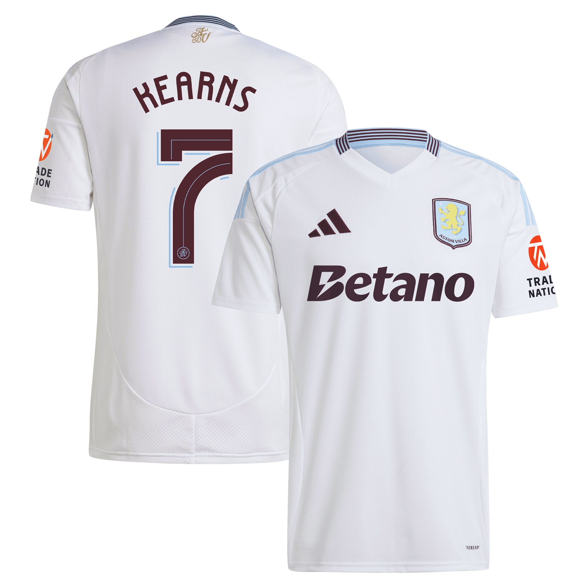 aston villa adidas away shirt 2024-25 with kearns 7 cup printing Collection | Authentic Aston Villa Shirts
