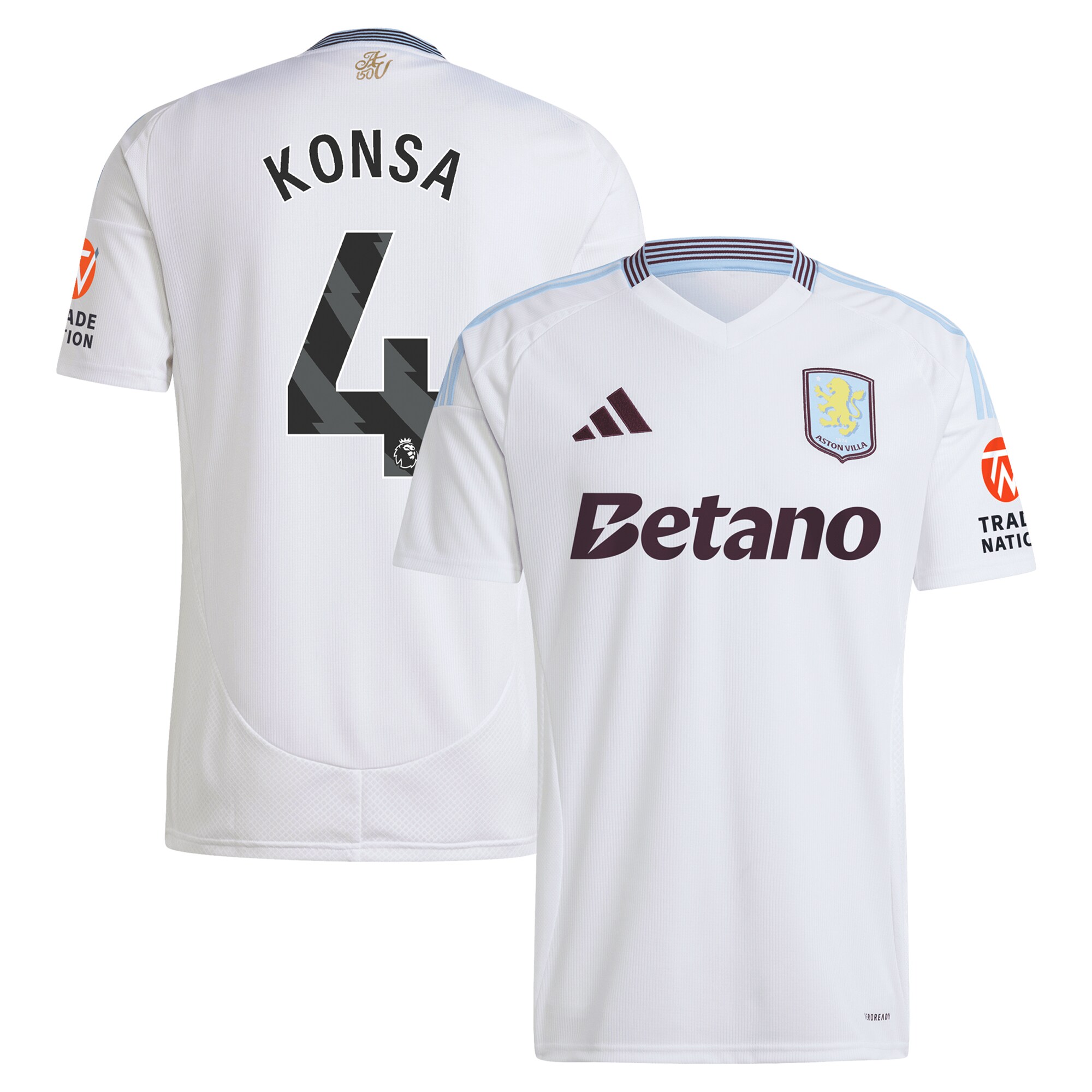 aston villa adidas away shirt 2024-25 with konsa 4 printing Collection | Authentic Aston Villa Shirts