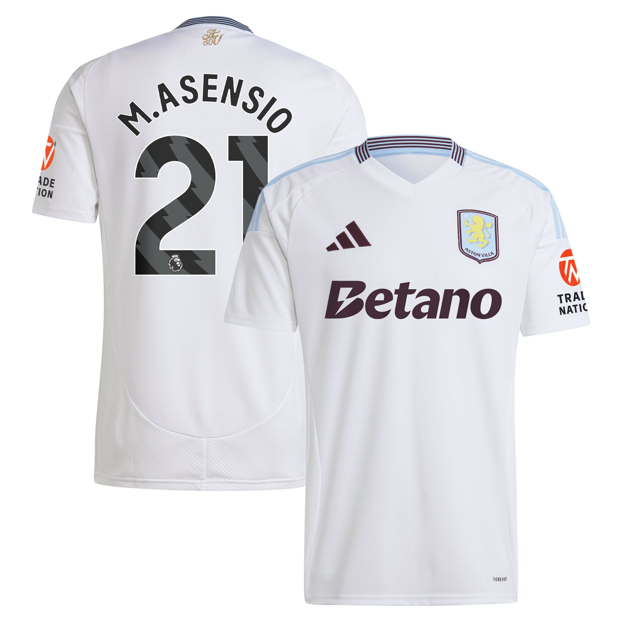 aston villa adidas away shirt 2024-25 with m.asensio 21 printing Collection | Authentic Aston Villa Shirts