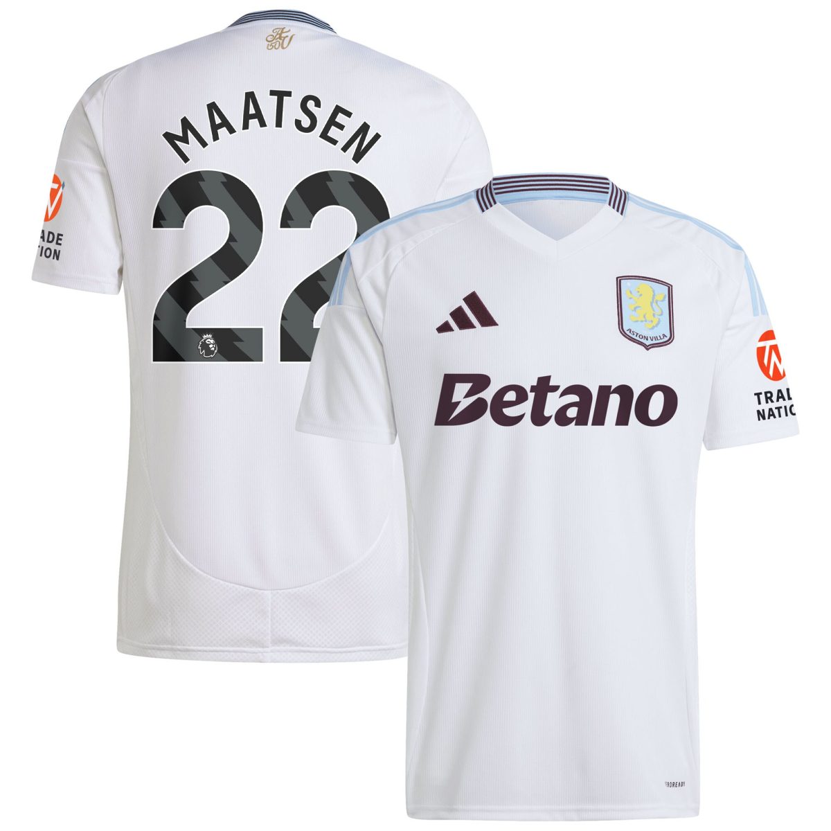 aston villa adidas away shirt 2024-25 with maatsen 22 printing Collection | Authentic Aston Villa Shirts