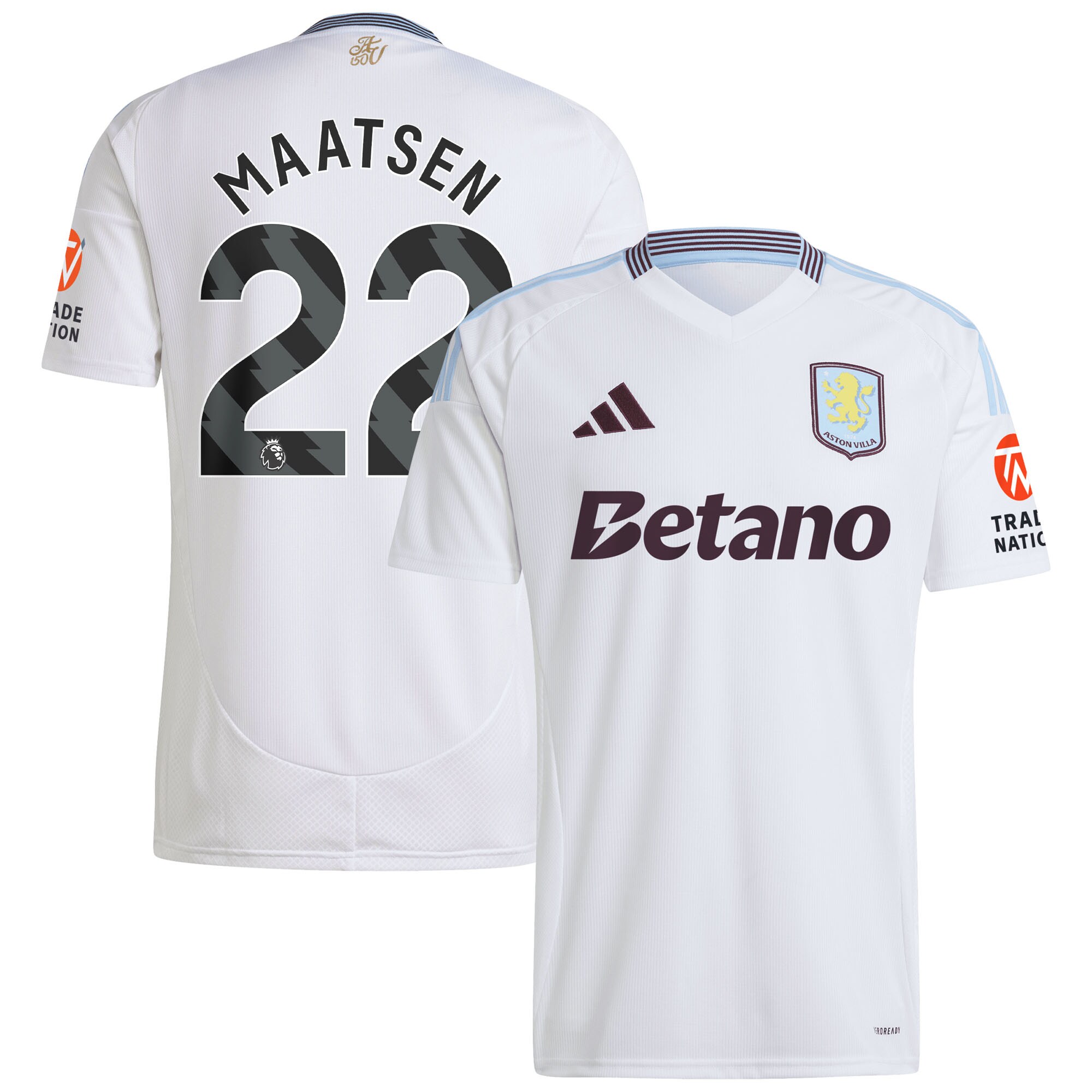 aston villa adidas away shirt 2024-25 with maatsen 22 printing Collection | Authentic Aston Villa Shirts