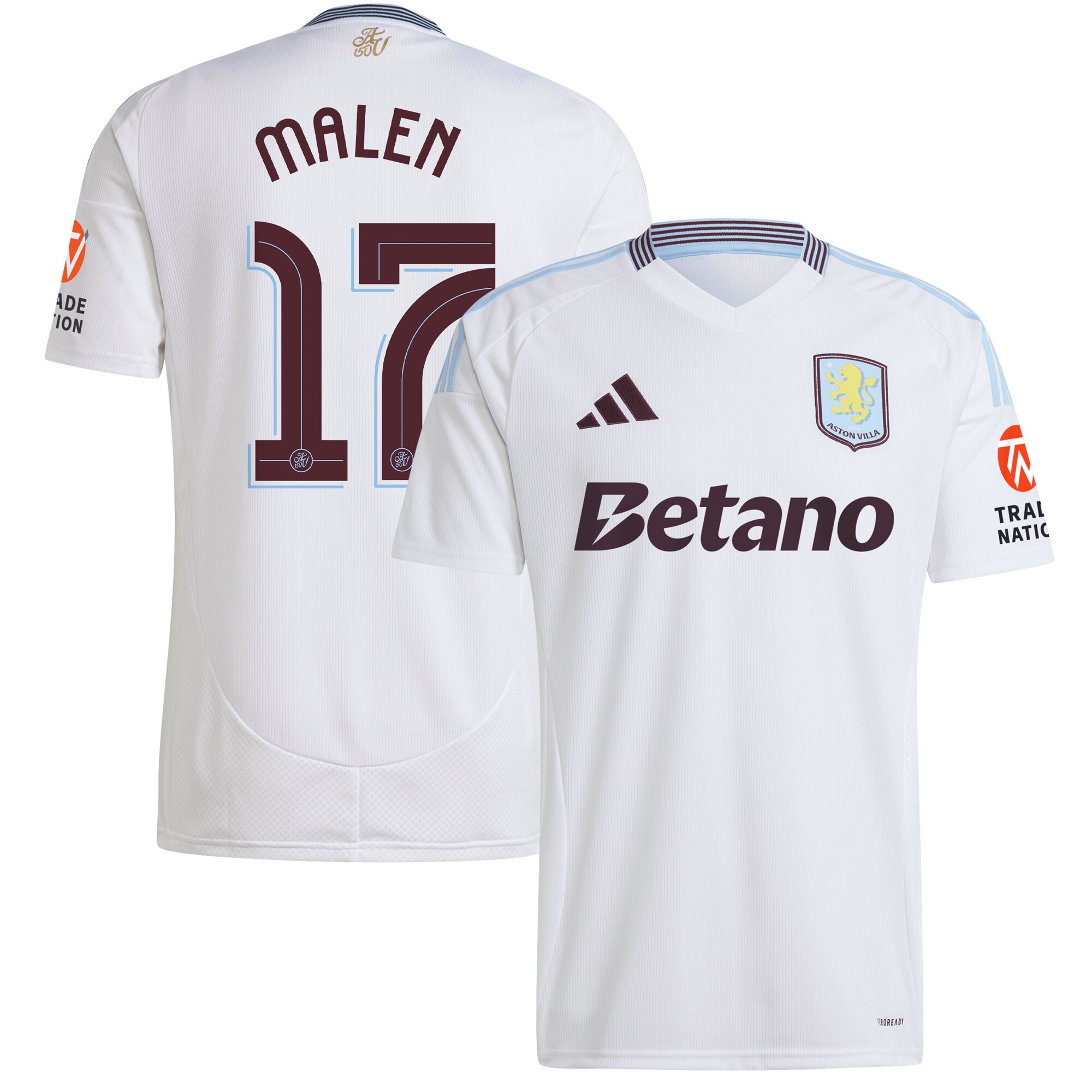 aston villa adidas away shirt 2024-25 with malen 17 cup printing Collection | Authentic Aston Villa Shirts