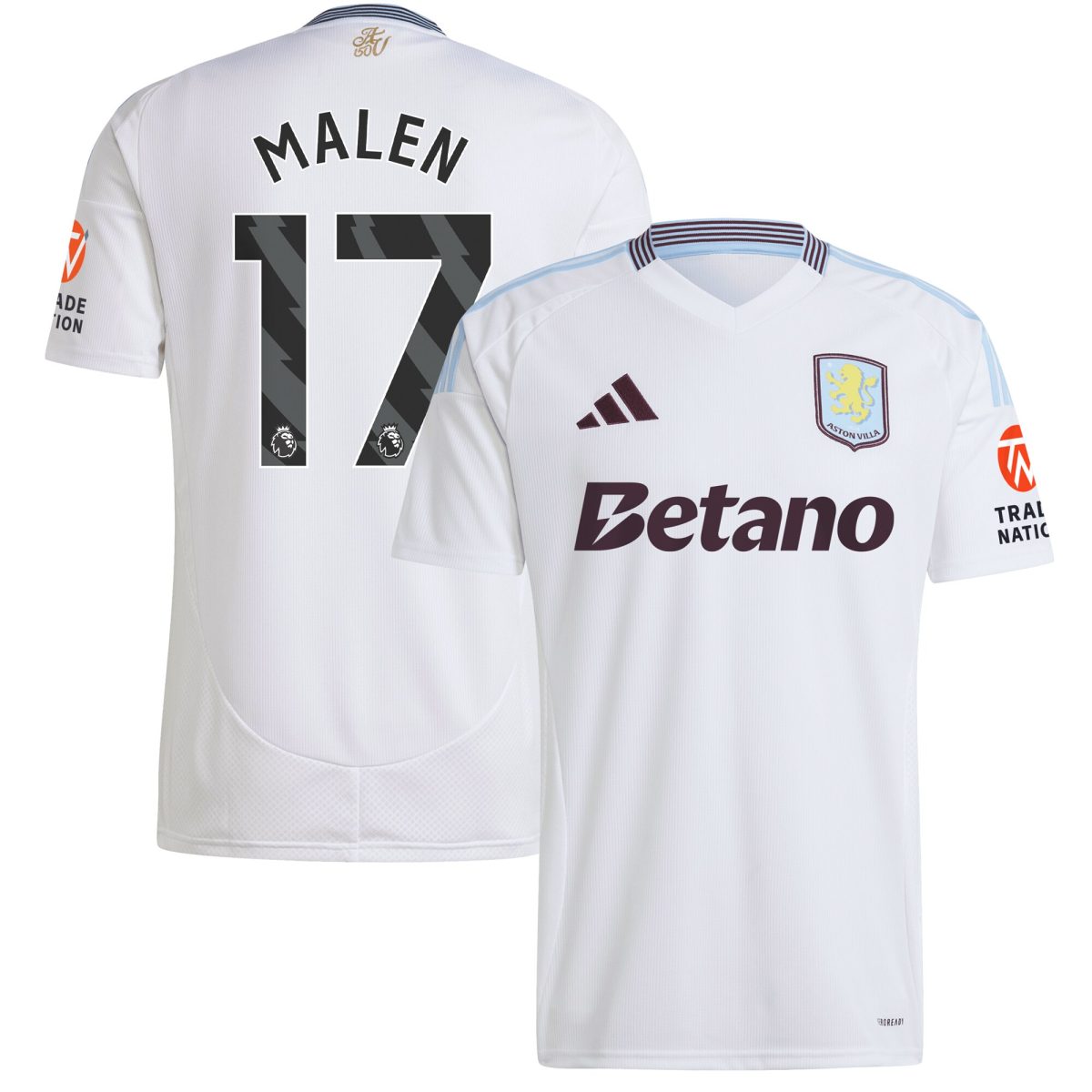 aston villa adidas away shirt 2024-25 with malen 17 printing Collection | Authentic Aston Villa Shirts