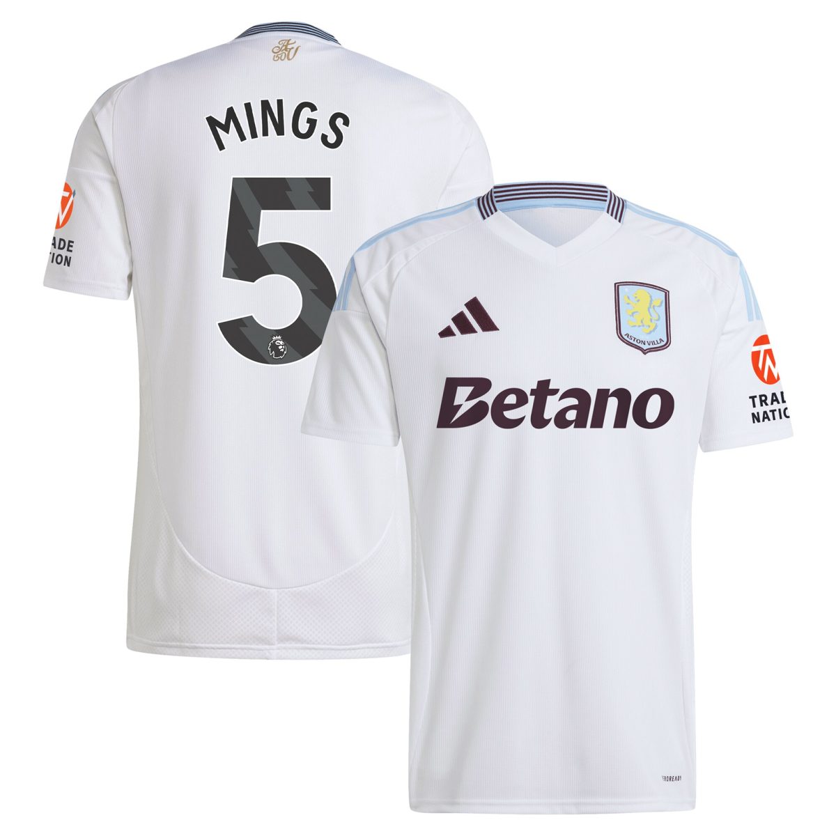aston villa adidas away shirt 2024-25 with mings 5 printing Collection | Authentic Aston Villa Shirts