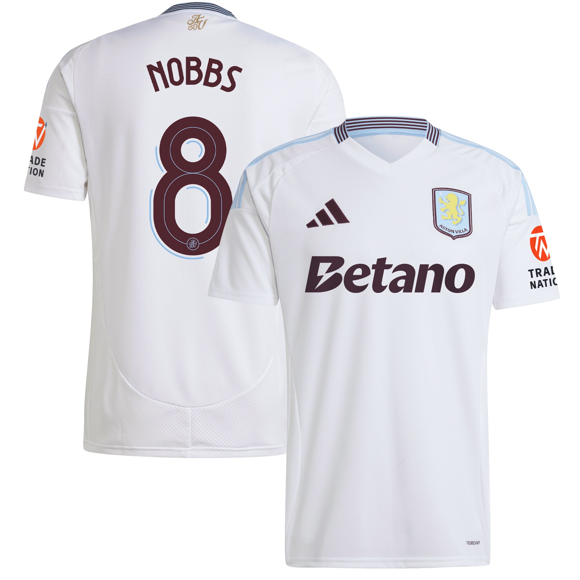 aston villa adidas away shirt 2024-25 with nobbs 8 cup printing Collection | Authentic Aston Villa Shirts