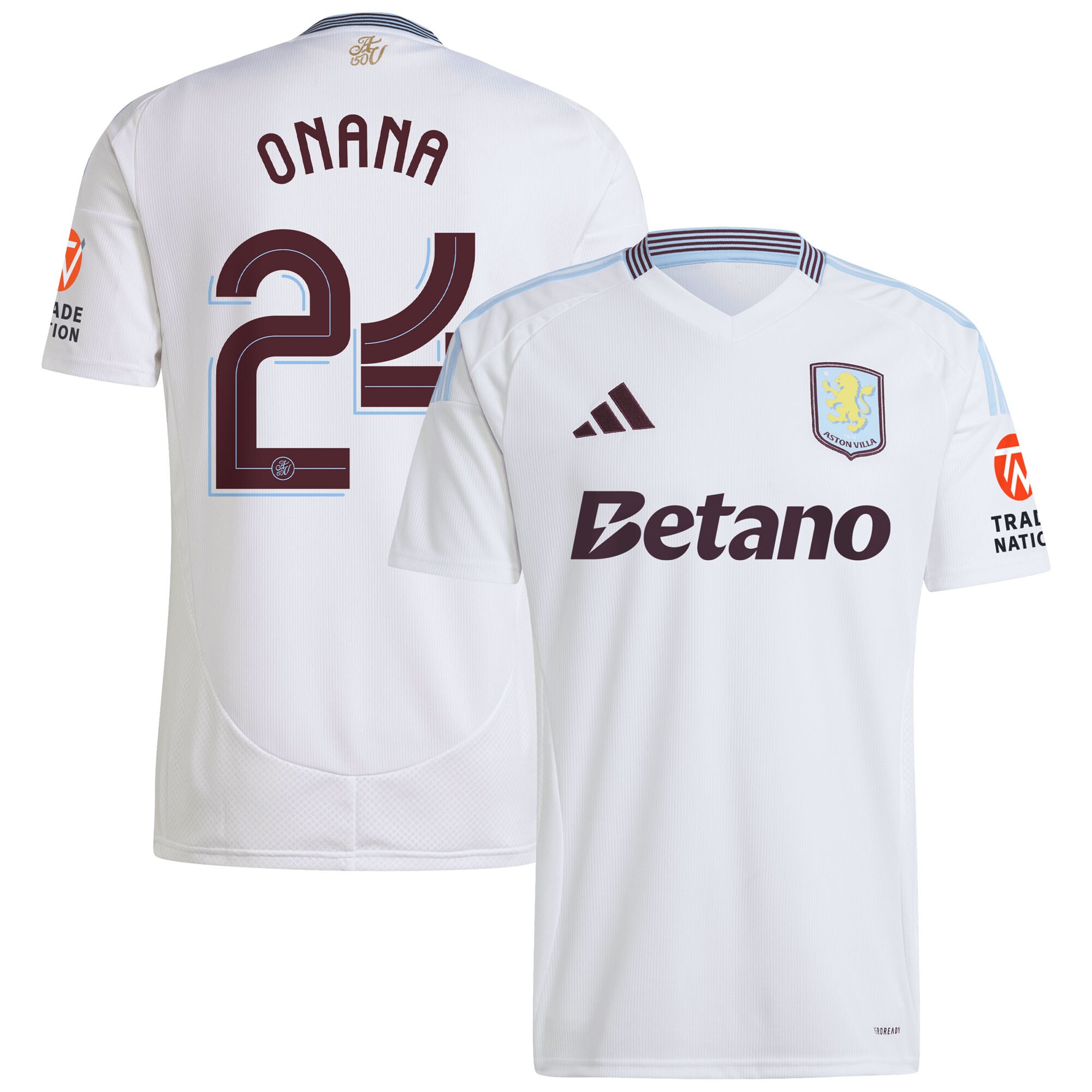 aston villa adidas away shirt 2024-25 with onana 24 cup printing Collection | Authentic Aston Villa Shirts