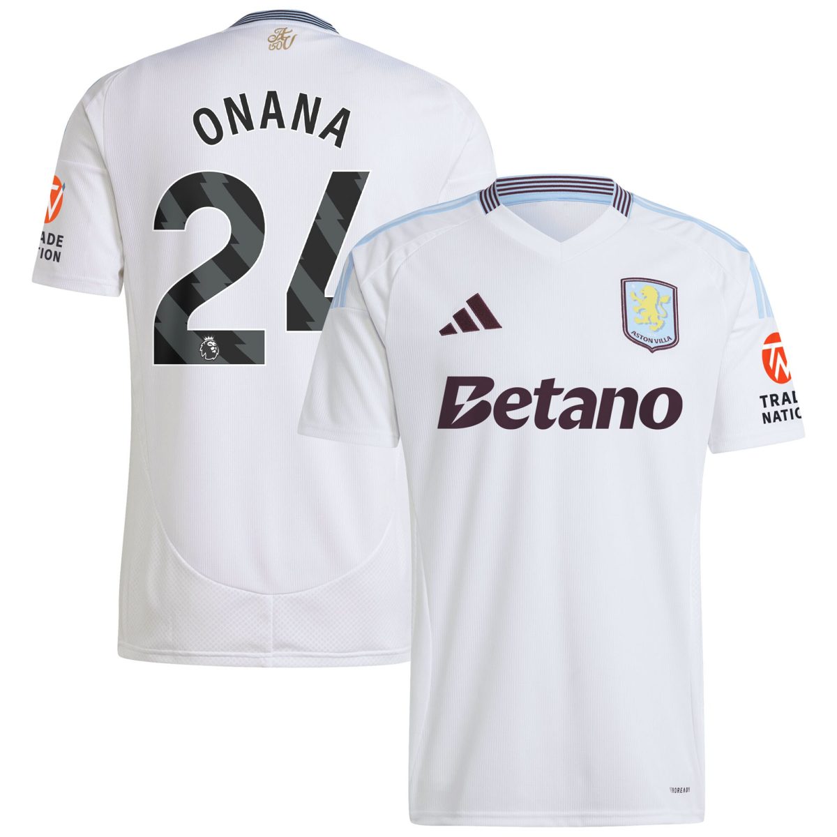 aston villa adidas away shirt 2024-25 with onana 24 printing Collection | Authentic Aston Villa Shirts