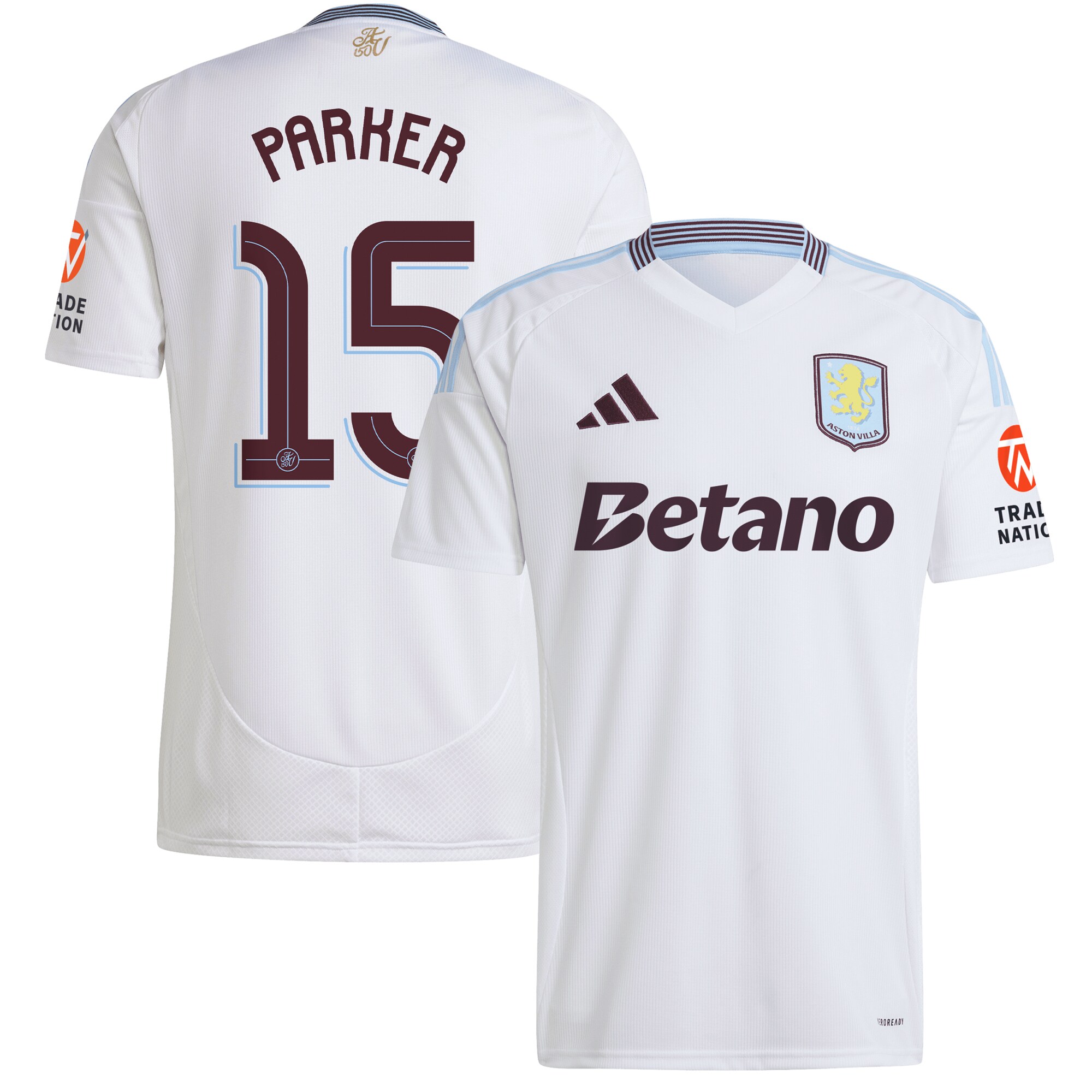 aston villa adidas away shirt 2024-25 with parker 15 cup printing Collection | Authentic Aston Villa Shirts