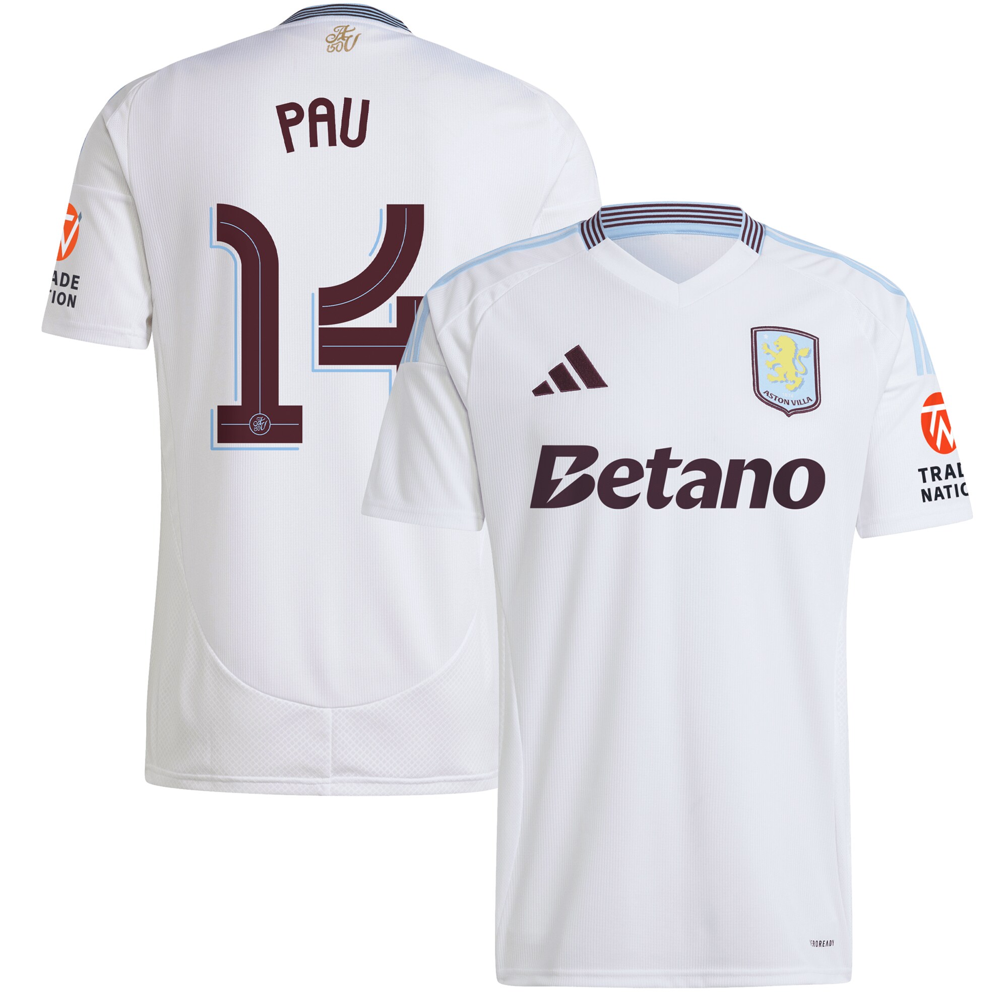 aston villa adidas away shirt 2024-25 with pau 14 cup printing Collection | Authentic Aston Villa Shirts
