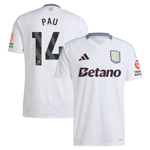 aston villa adidas away shirt 2024-25 with pau 14 printing Collection | Authentic Aston Villa Shirts