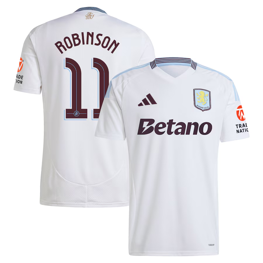 aston villa adidas away shirt 2024-25 with robinson 11 cup printing Collection | Authentic Aston Villa Shirts