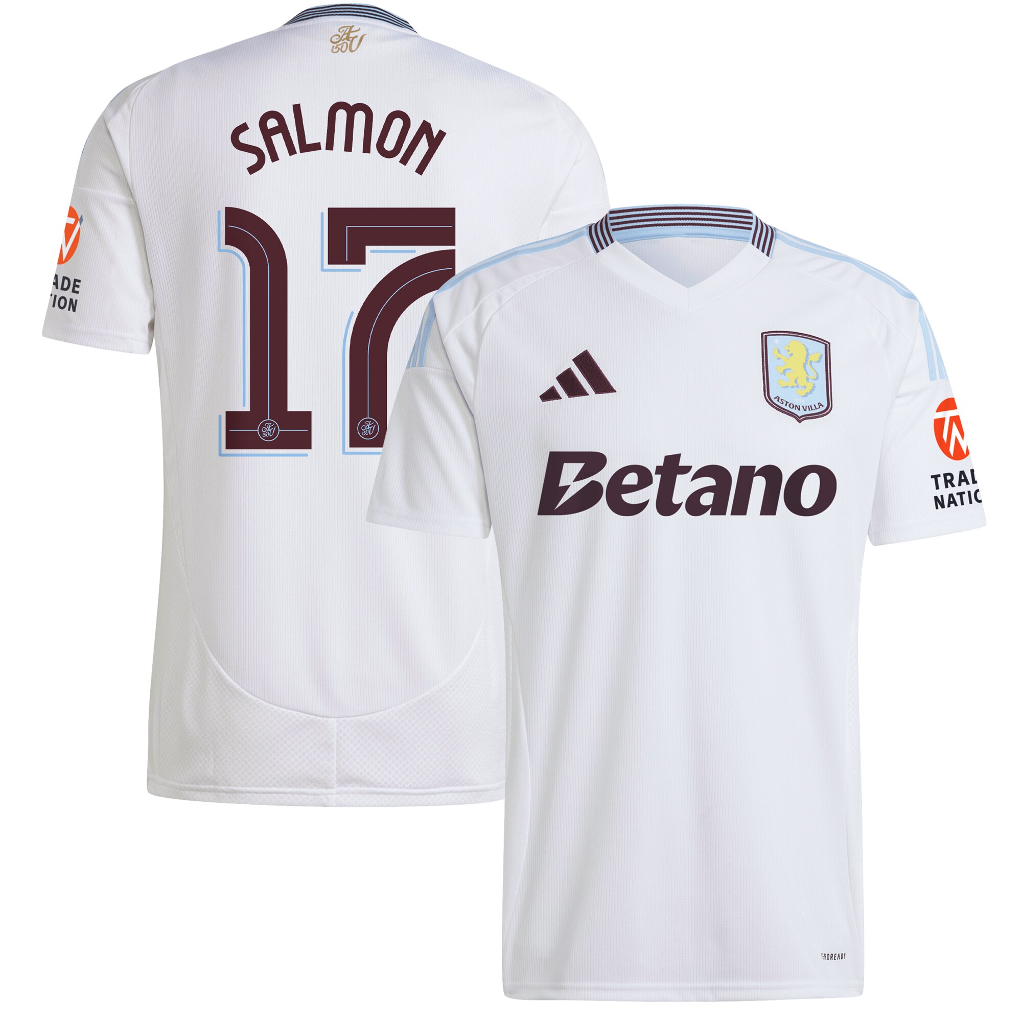 aston villa adidas away shirt 2024-25 with salmon 17 cup printing Collection | Authentic Aston Villa Shirts