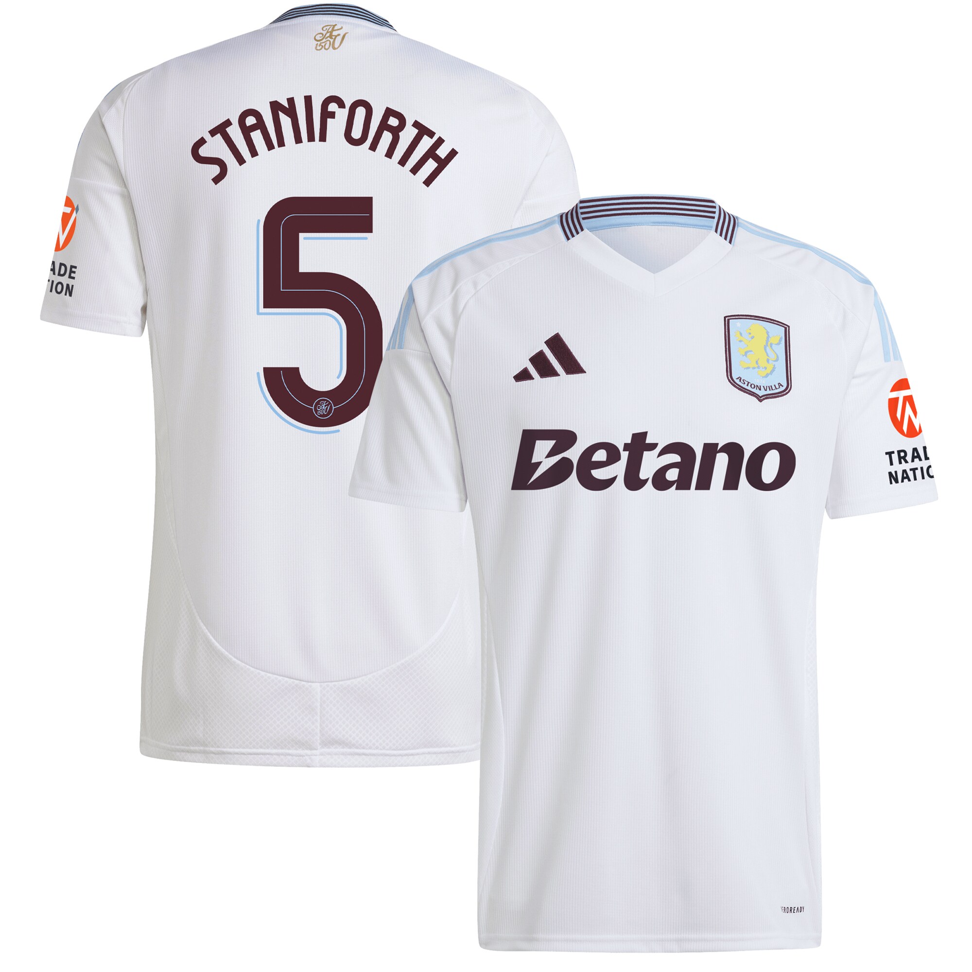aston villa adidas away shirt 2024-25 with staniforth 5 cup printing Collection | Authentic Aston Villa Shirts