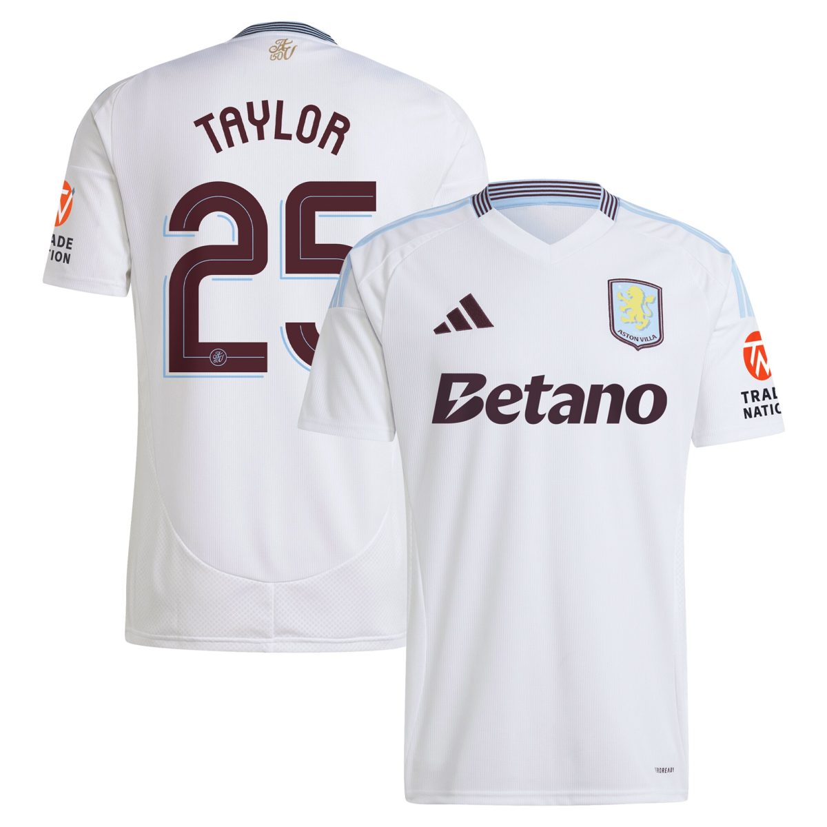 aston villa adidas away shirt 2024-25 with taylor 25 cup printing Collection | Authentic Aston Villa Shirts